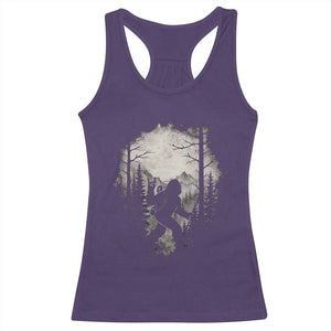 Funny Bigfoot Hiking Night Stroll Mountain Forest Racerback Tank Top TS11 Purple Print Your Wear