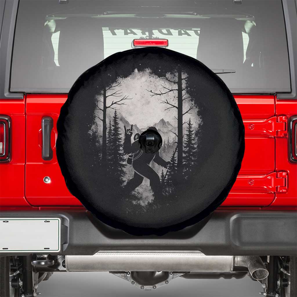 Funny Bigfoot Hiking Night Stroll Mountain Forest Spare Tire Cover TS11 Black Print Your Wear