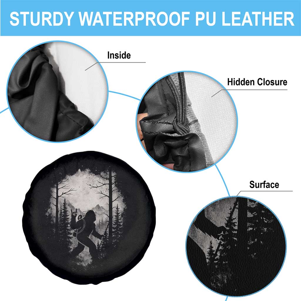 Funny Bigfoot Hiking Night Stroll Mountain Forest Spare Tire Cover TS11 Print Your Wear