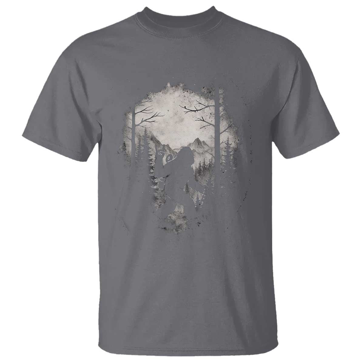 Funny Bigfoot Hiking Night Stroll Mountain Forest T Shirt TS11 Charcoal Print Your Wear