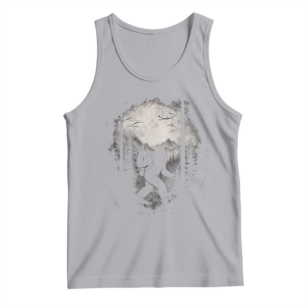 Funny Bigfoot Hiking Night Stroll Mountain Forest Tank Top TS11 Athletic Heather Print Your Wear