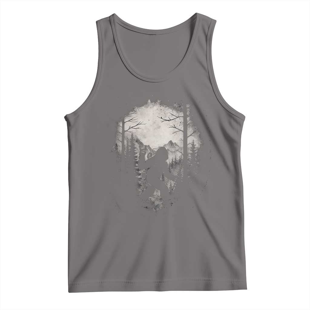 Funny Bigfoot Hiking Night Stroll Mountain Forest Tank Top TS11 Deep Heather Print Your Wear