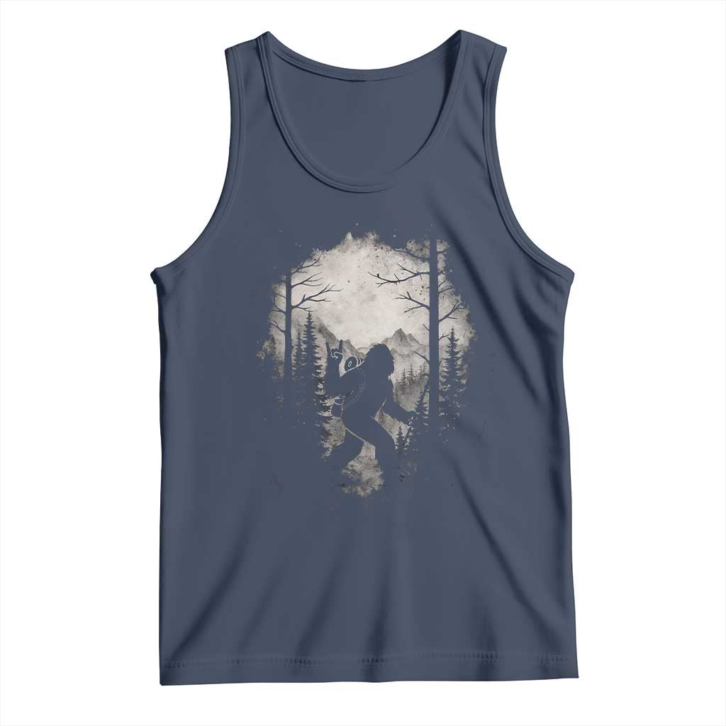 Funny Bigfoot Hiking Night Stroll Mountain Forest Tank Top TS11 Navy Print Your Wear