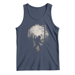 Funny Bigfoot Hiking Night Stroll Mountain Forest Tank Top TS11 Navy Print Your Wear