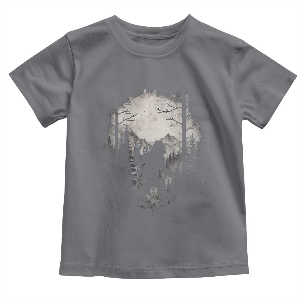 Funny Bigfoot Hiking Night Stroll Mountain Forest Toddler T Shirt TS11 Charcoal Print Your Wear