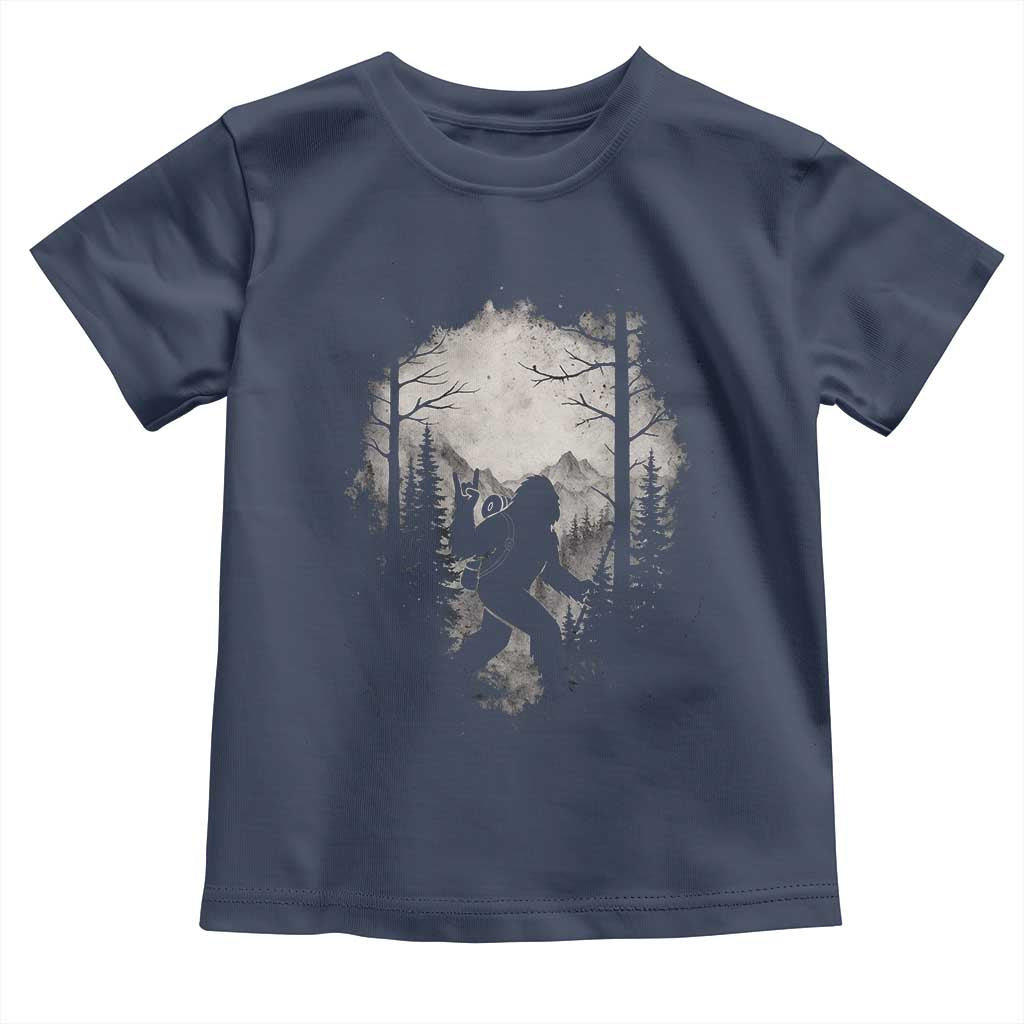 Funny Bigfoot Hiking Night Stroll Mountain Forest Toddler T Shirt TS11 Navy Print Your Wear