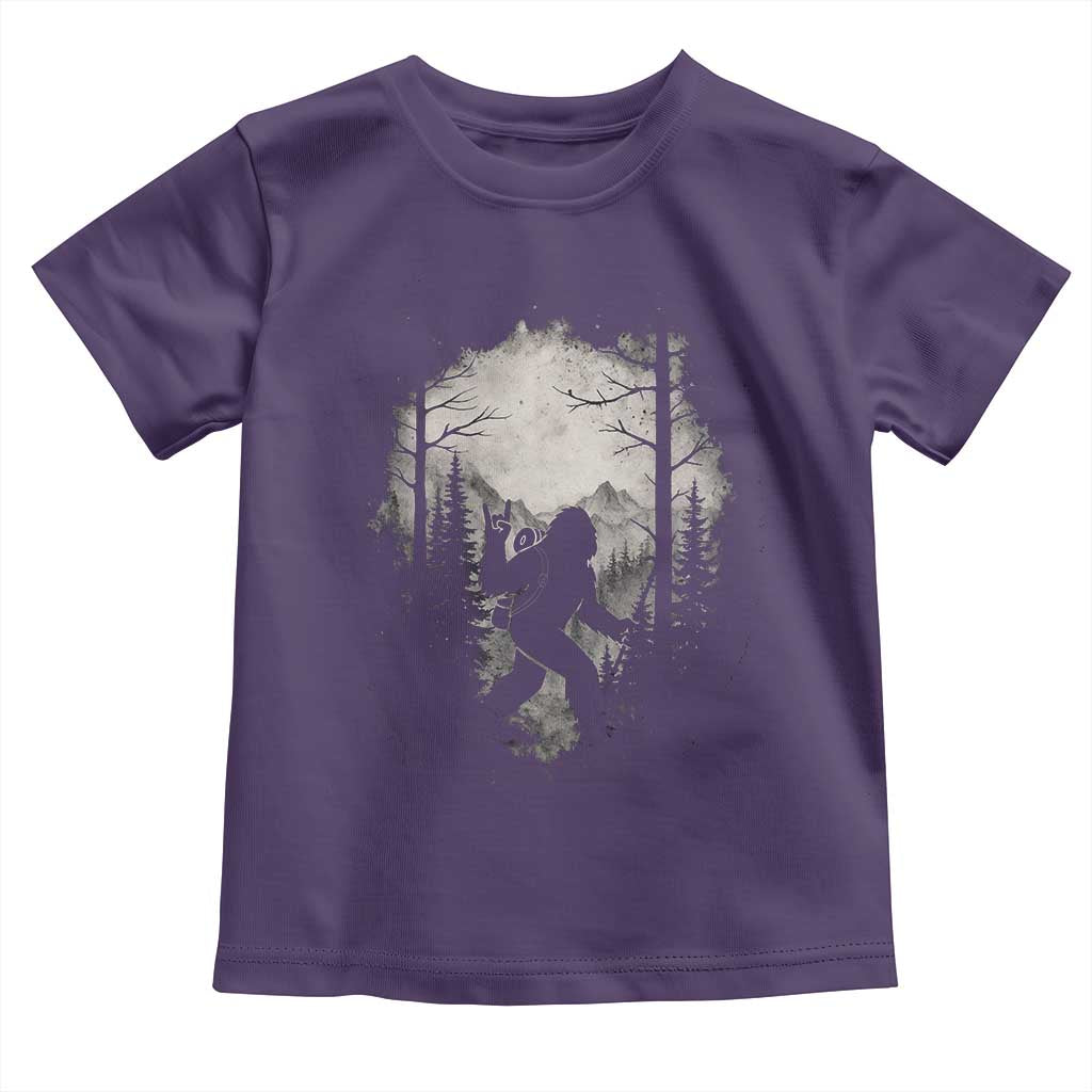 Funny Bigfoot Hiking Night Stroll Mountain Forest Toddler T Shirt TS11 Purple Print Your Wear