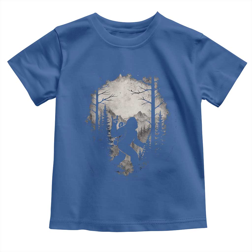 Funny Bigfoot Hiking Night Stroll Mountain Forest Toddler T Shirt TS11 Royal Blue Print Your Wear
