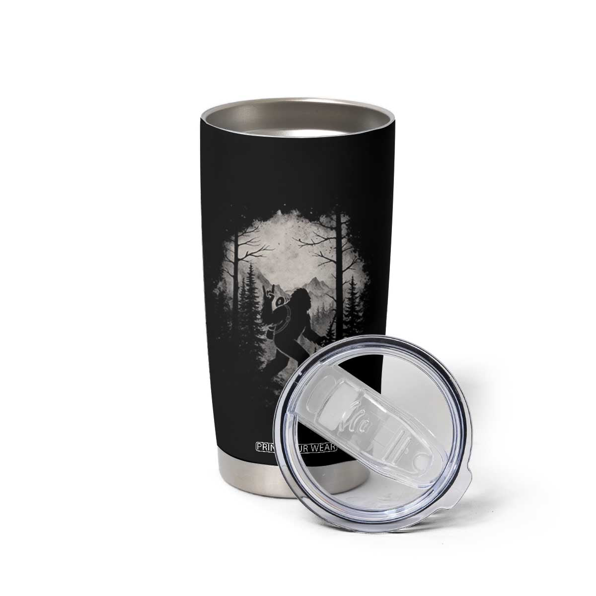 Funny Bigfoot Hiking Night Stroll Mountain Forest Tumbler Cup TS11 Print Your Wear