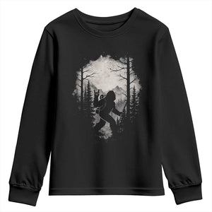 Funny Bigfoot Hiking Night Stroll Mountain Forest Youth Sweatshirt TS11 Black Print Your Wear
