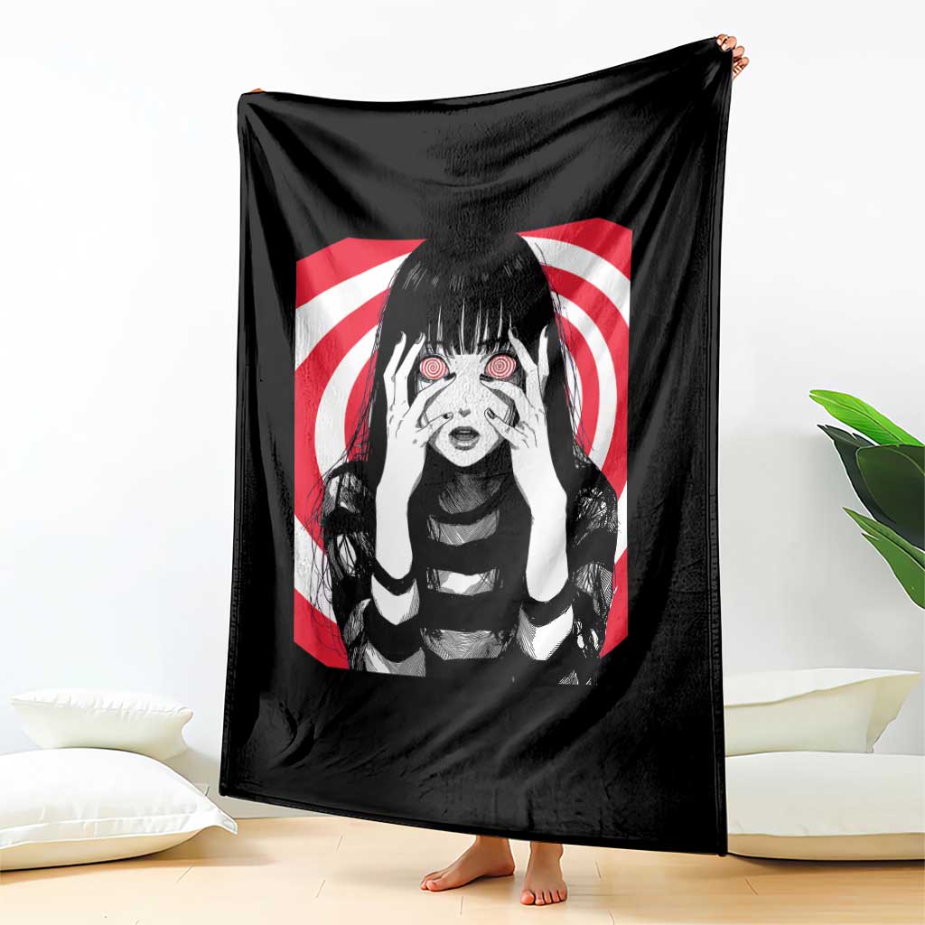 Horror Anime Manga Creepy Goth Japanese Girl Throw Blanket TS11 Print Your Wear