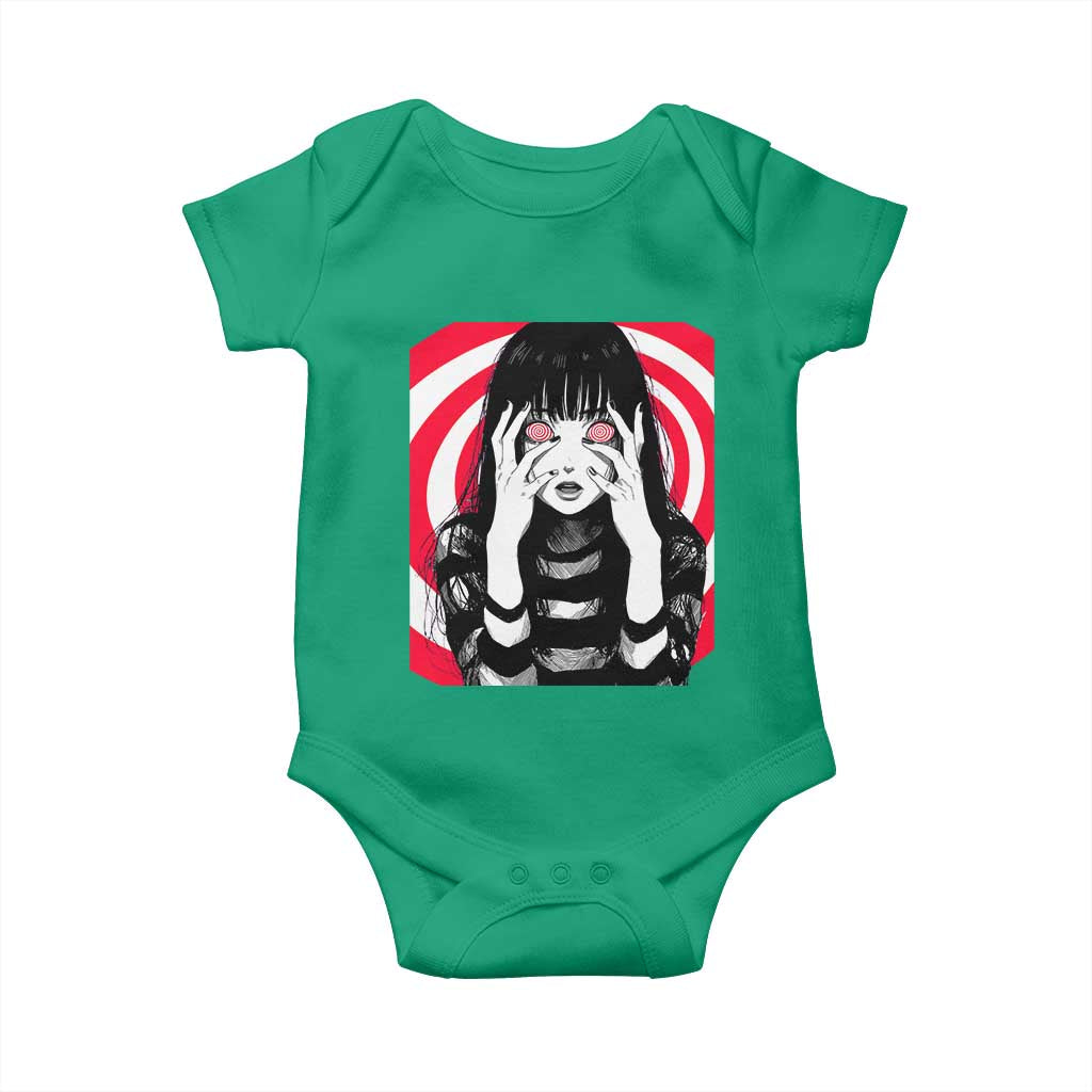 Horror Anime Manga Creepy Goth Japanese Girl Baby Onesie TS11 Irish Green Print Your Wear