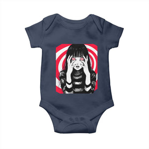Horror Anime Manga Creepy Goth Japanese Girl Baby Onesie TS11 Navy Print Your Wear