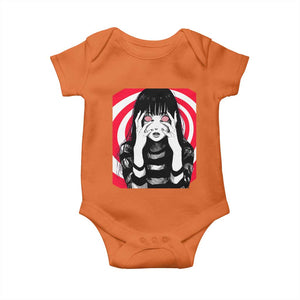 Horror Anime Manga Creepy Goth Japanese Girl Baby Onesie TS11 Orange Print Your Wear