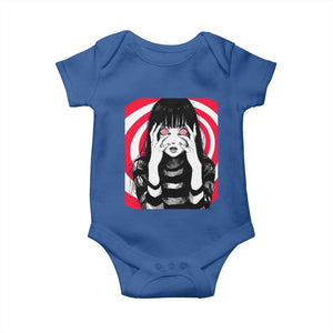 Horror Anime Manga Creepy Goth Japanese Girl Baby Onesie TS11 Royal Blue Print Your Wear
