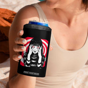 Horror Anime Manga Creepy Goth Japanese Girl 4 in 1 Can Cooler Tumbler TS11 Print Your Wear