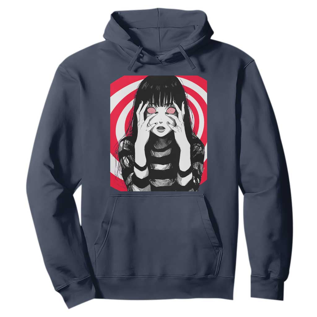 Horror Anime Manga Creepy Goth Japanese Girl Hoodie TS11 Navy Print Your Wear