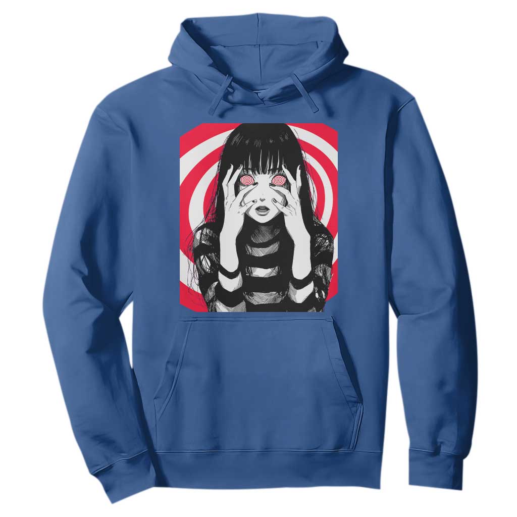Horror Anime Manga Creepy Goth Japanese Girl Hoodie TS11 Royal Blue Print Your Wear