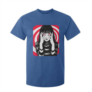 Horror Anime Manga Creepy Goth Japanese Girl T Shirt For Kid TS11 Royal Blue Print Your Wear