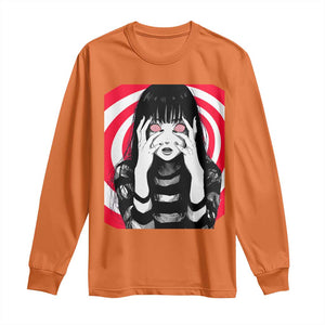 Horror Anime Manga Creepy Goth Japanese Girl Long Sleeve Shirt TS11 Orange Print Your Wear