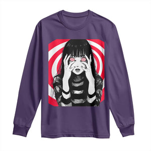 Horror Anime Manga Creepy Goth Japanese Girl Long Sleeve Shirt TS11 Purple Print Your Wear