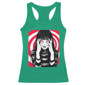 Horror Anime Manga Creepy Goth Japanese Girl Racerback Tank Top TS11 Irish Green Print Your Wear