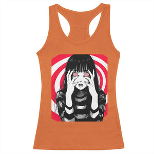 Horror Anime Manga Creepy Goth Japanese Girl Racerback Tank Top TS11 Orange Print Your Wear