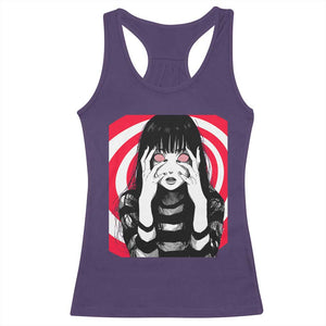Horror Anime Manga Creepy Goth Japanese Girl Racerback Tank Top TS11 Purple Print Your Wear