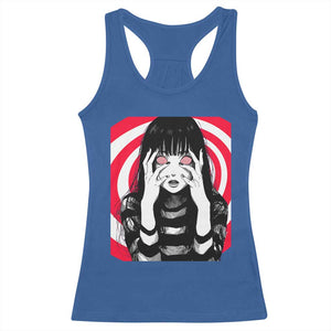 Horror Anime Manga Creepy Goth Japanese Girl Racerback Tank Top TS11 Royal Blue Print Your Wear