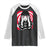 Horror Anime Manga Creepy Goth Japanese Girl Raglan Shirt TS11 Black White Print Your Wear