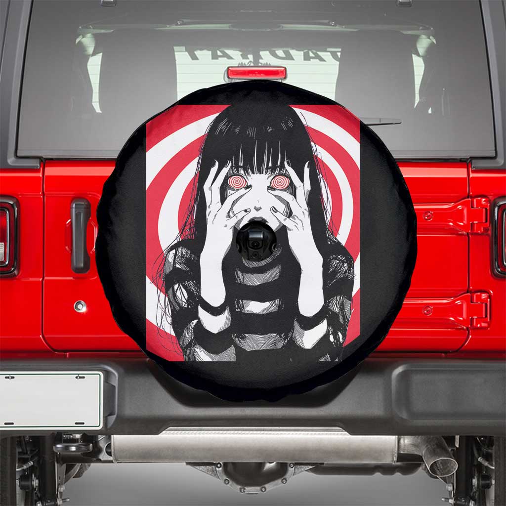 Horror Anime Manga Creepy Goth Japanese Girl Spare Tire Cover TS11 Black Print Your Wear