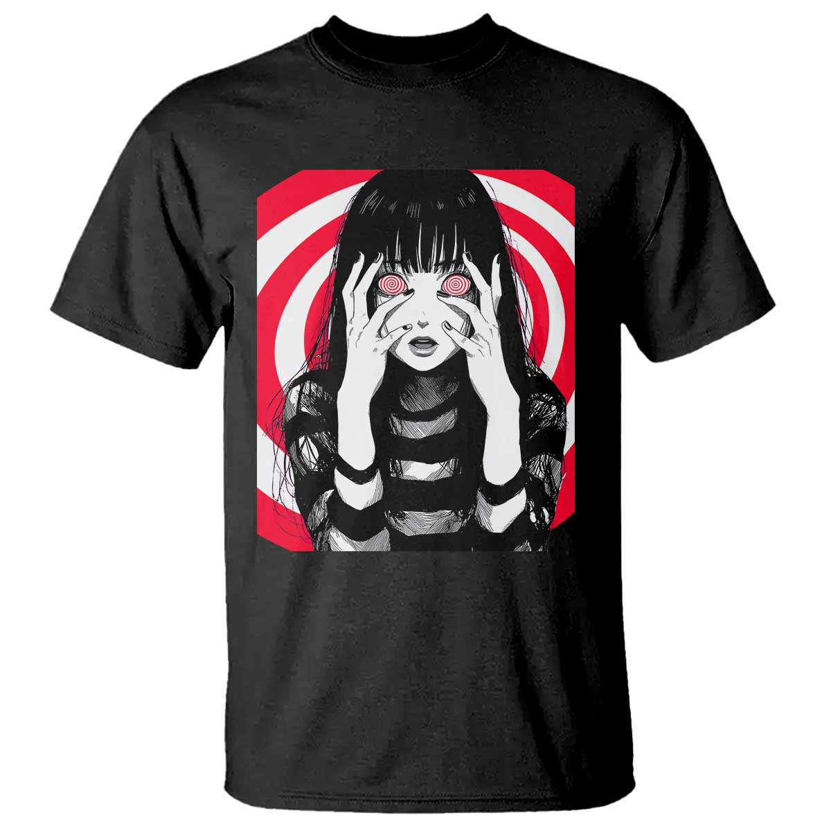 Horror Anime Manga Creepy Goth Japanese Girl T Shirt TS11 Black Print Your Wear