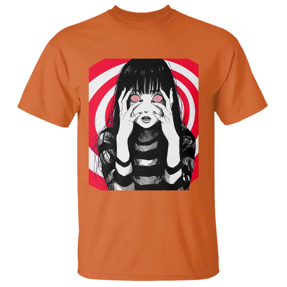 Horror Anime Manga Creepy Goth Japanese Girl T Shirt TS11 Orange Print Your Wear
