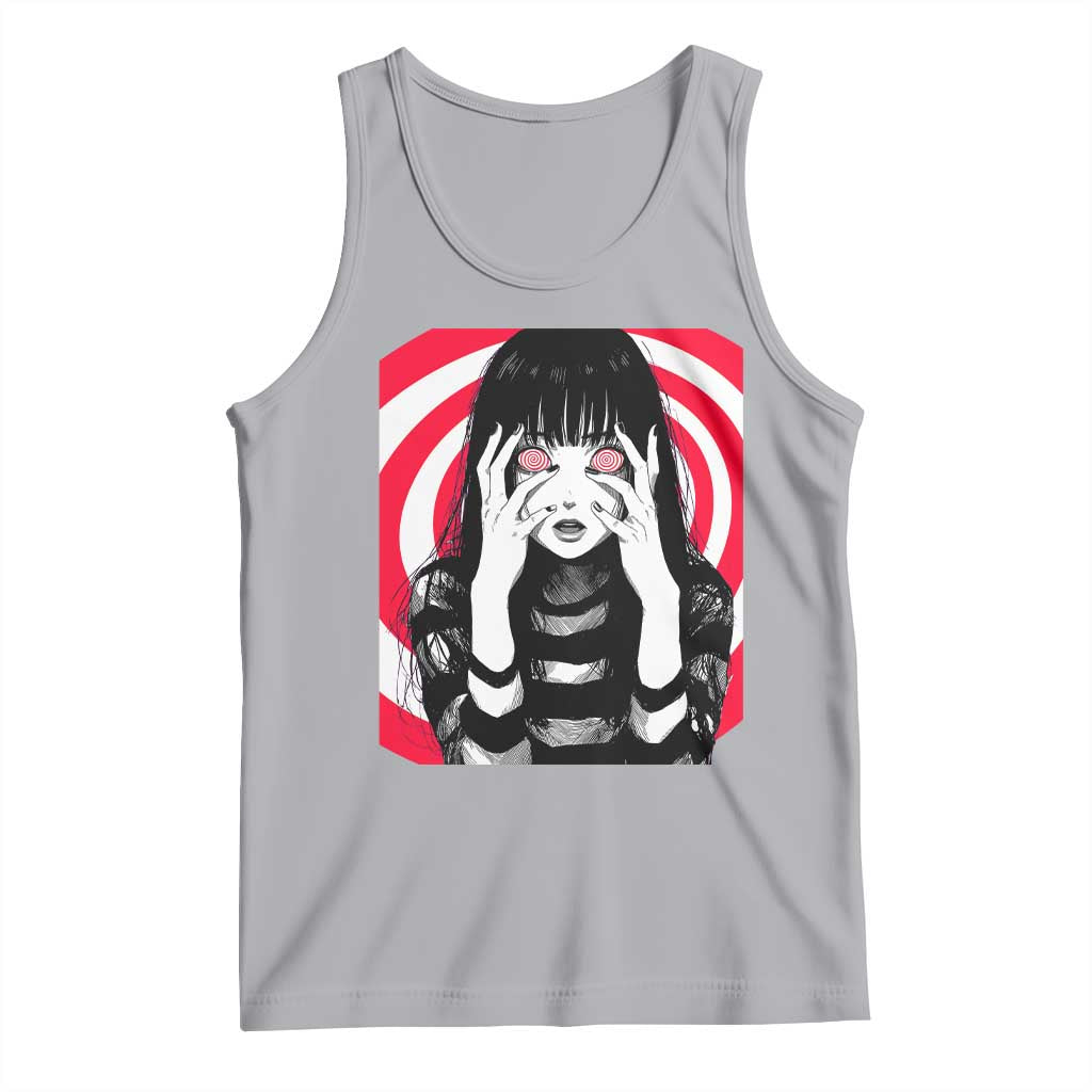 Horror Anime Manga Creepy Goth Japanese Girl Tank Top TS11 Athletic Heather Print Your Wear
