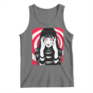Horror Anime Manga Creepy Goth Japanese Girl Tank Top TS11 Black Heather Print Your Wear