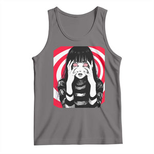 Horror Anime Manga Creepy Goth Japanese Girl Tank Top TS11 Deep Heather Print Your Wear