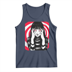 Horror Anime Manga Creepy Goth Japanese Girl Tank Top TS11 Navy Print Your Wear