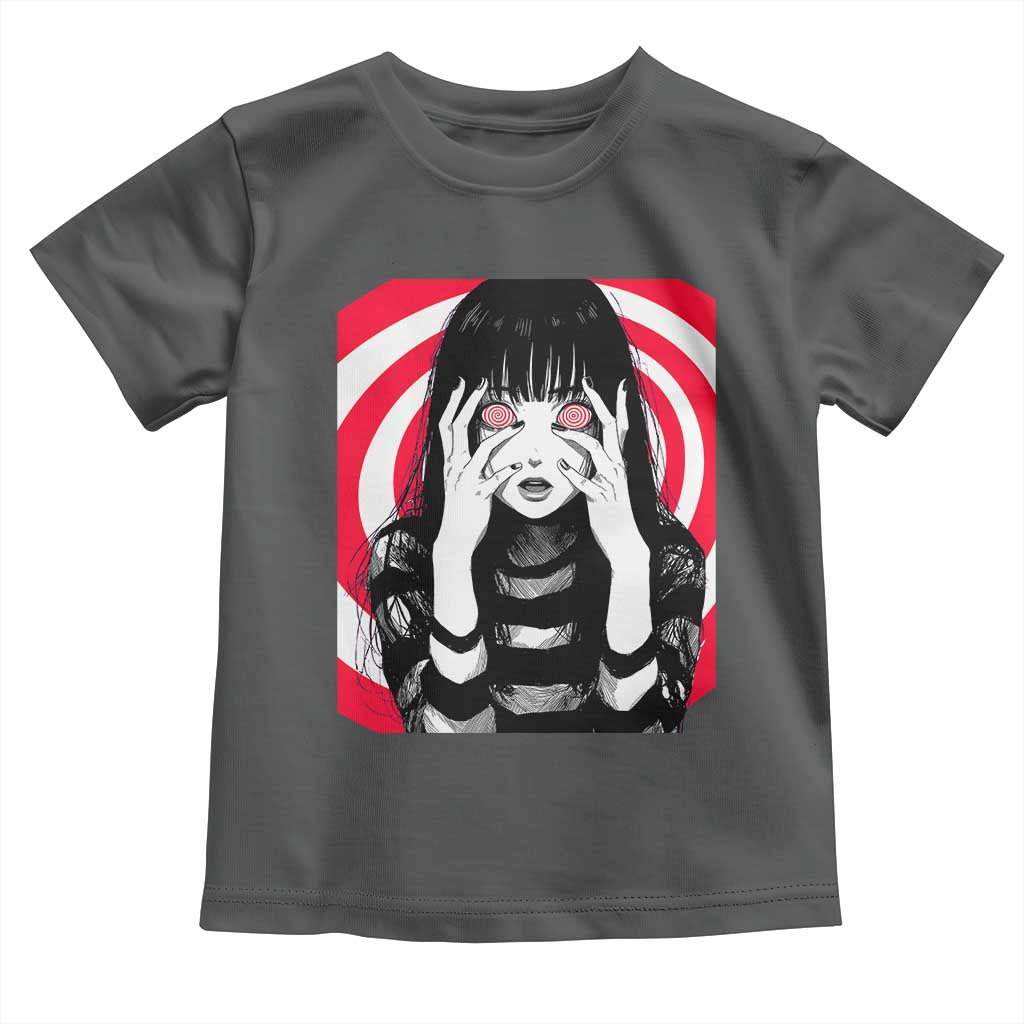 Horror Anime Manga Creepy Goth Japanese Girl Toddler T Shirt TS11 Dark Heather Print Your Wear