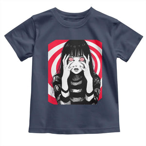 Horror Anime Manga Creepy Goth Japanese Girl Toddler T Shirt TS11 Navy Print Your Wear