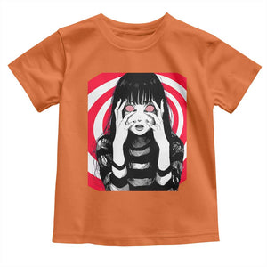 Horror Anime Manga Creepy Goth Japanese Girl Toddler T Shirt TS11 Orange Print Your Wear