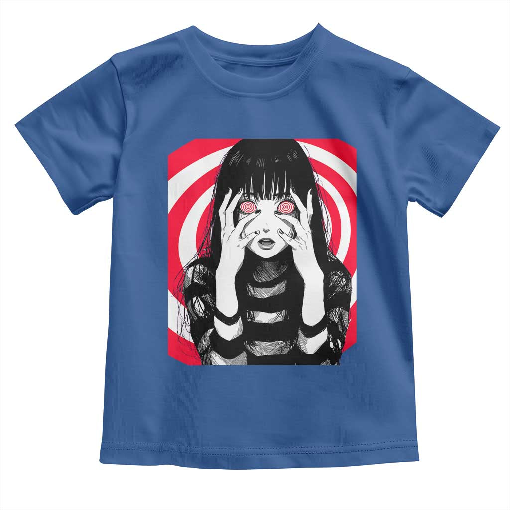 Horror Anime Manga Creepy Goth Japanese Girl Toddler T Shirt TS11 Royal Blue Print Your Wear