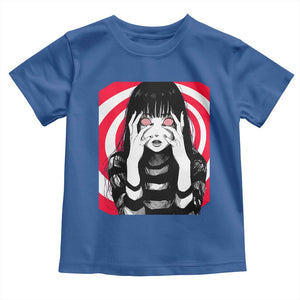 Horror Anime Manga Creepy Goth Japanese Girl Toddler T Shirt TS11 Royal Blue Print Your Wear