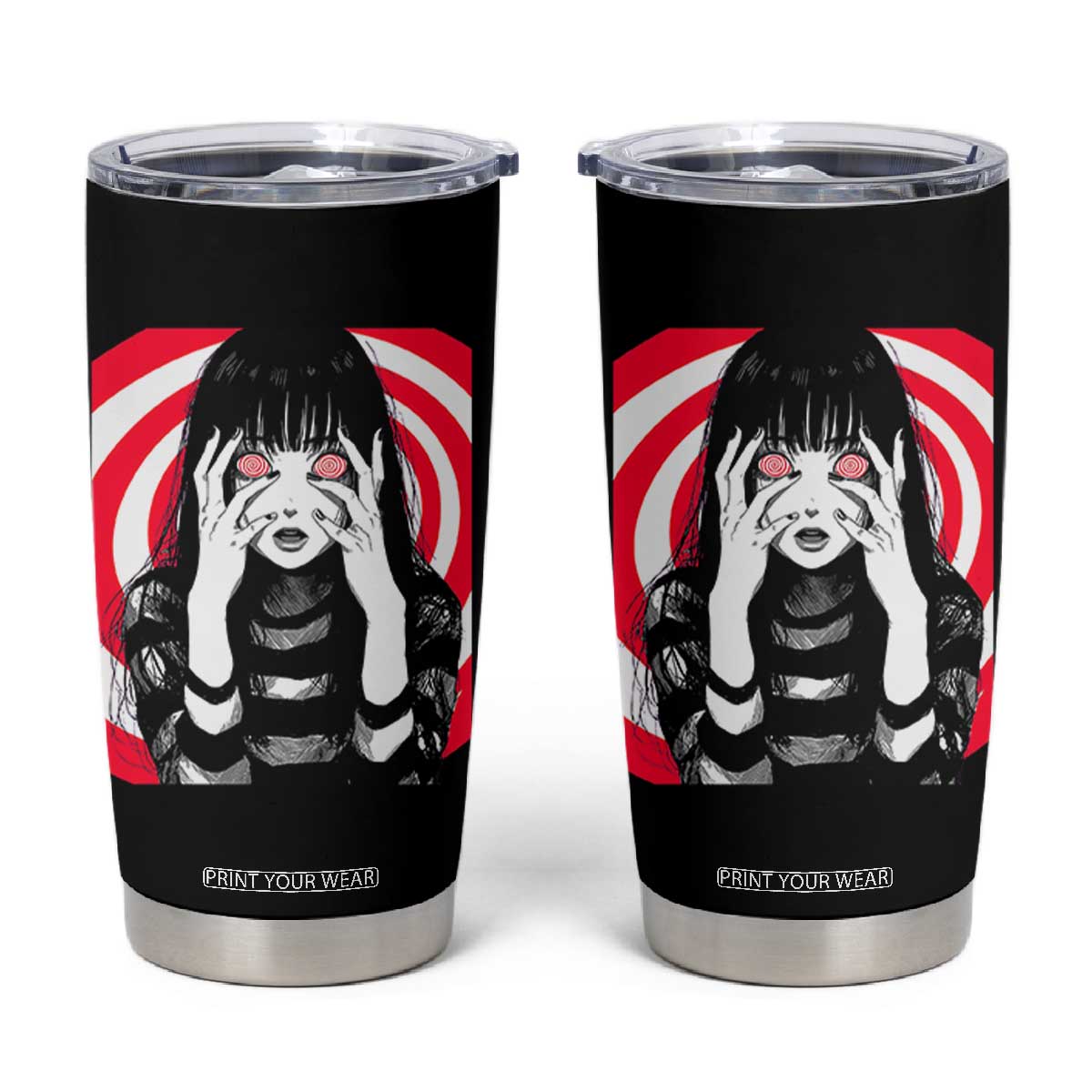 Horror Anime Manga Creepy Goth Japanese Girl Tumbler Cup TS11 Black Print Your Wear