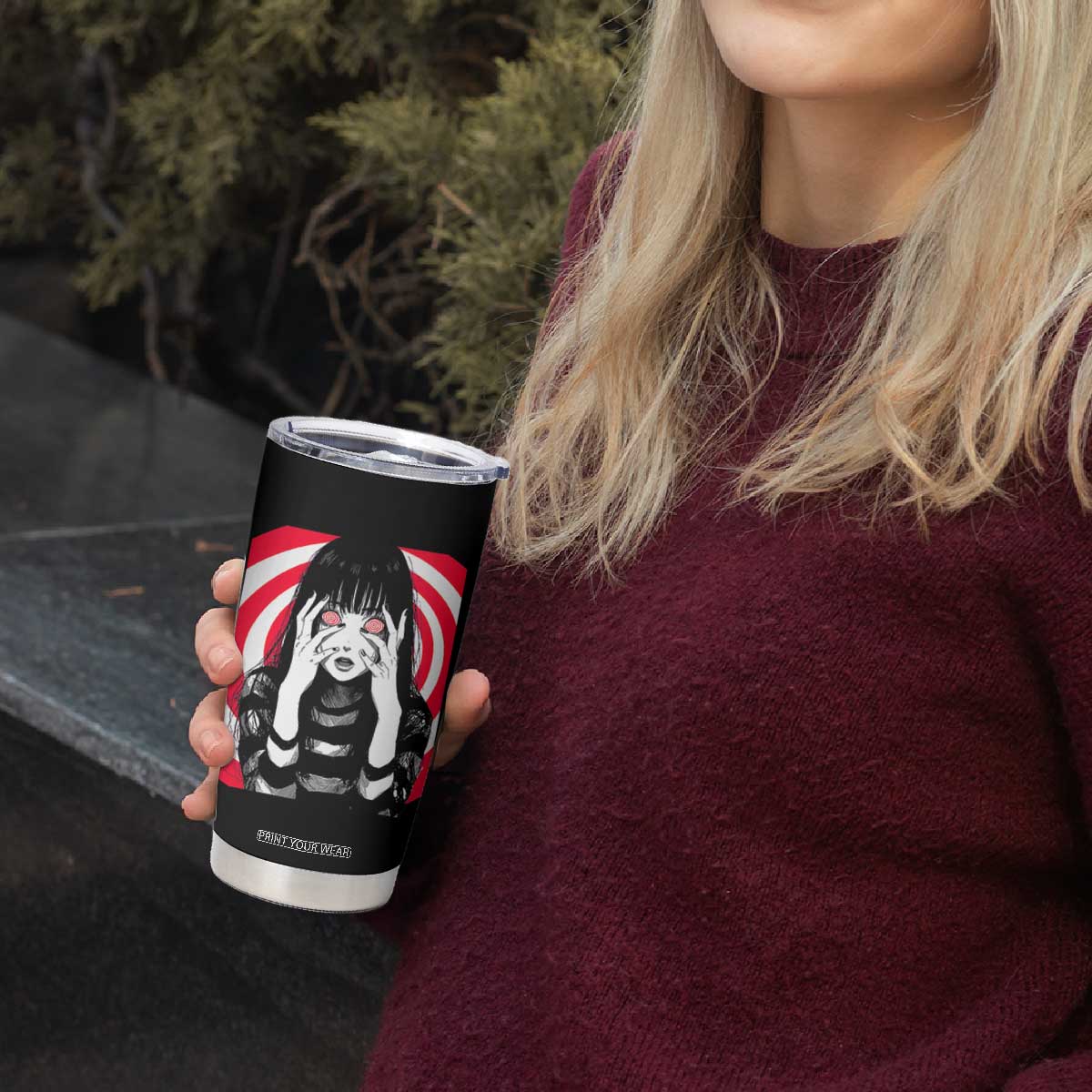 Horror Anime Manga Creepy Goth Japanese Girl Tumbler Cup TS11 Print Your Wear