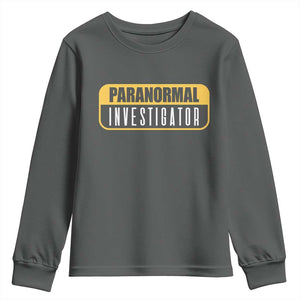Paranormal Investigator Ghost Hunting Youth Sweatshirt EVP Halloween Ghost Researchers TS11 Dark Heather Print Your Wear