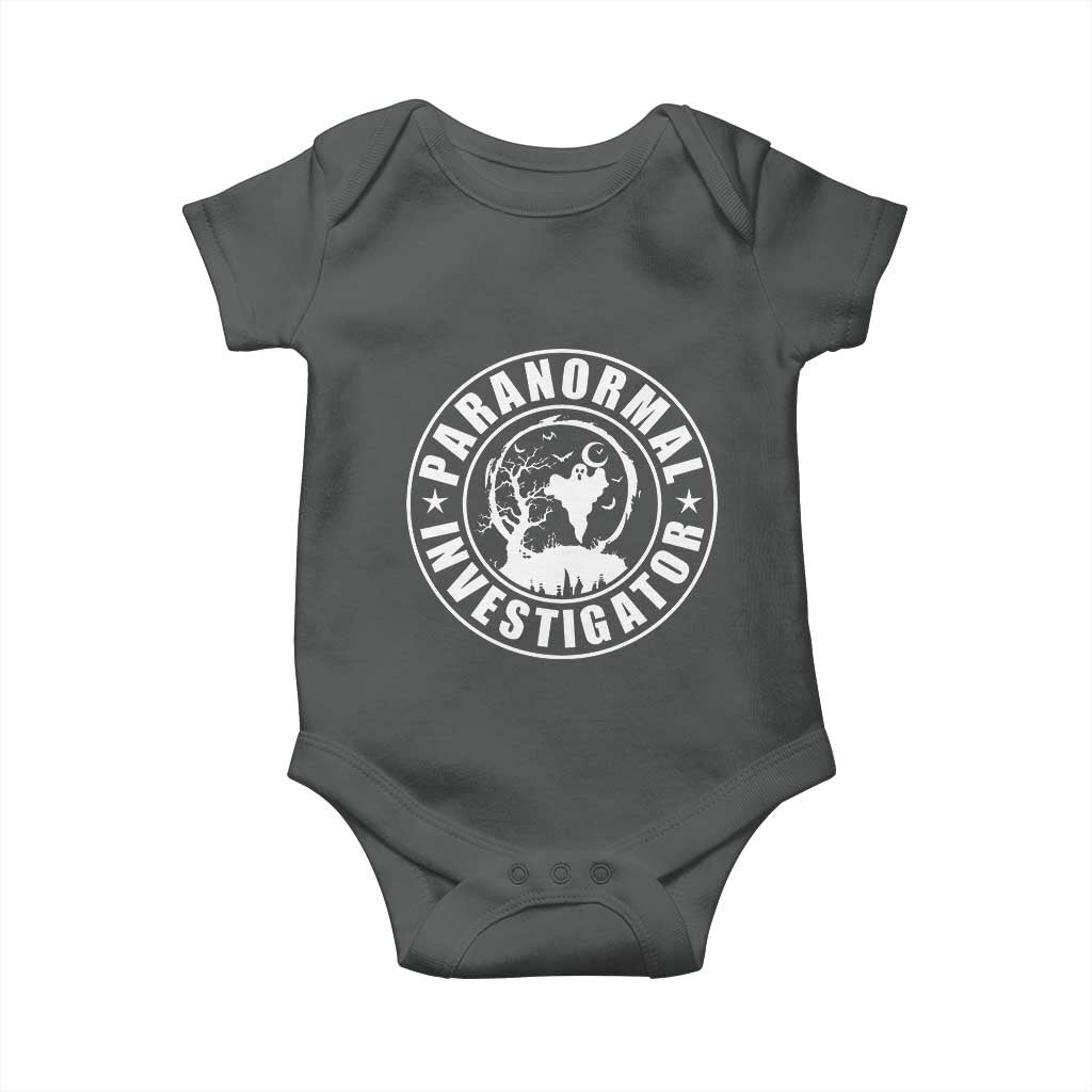 Paranormal Investigator Ghost Hunting Baby Onesie EVP Halloween TS11 Dark Heather Print Your Wear
