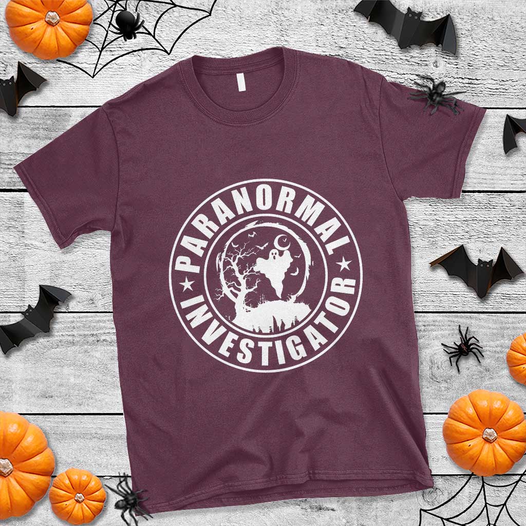 Paranormal Investigator Ghost Hunting T Shirt EVP Halloween TS11 Maroon Print Your Wear