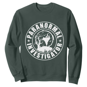 Paranormal Investigator Ghost Hunting Sweatshirt EVP Halloween TS11 Dark Forest Green Print Your Wear