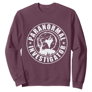 Paranormal Investigator Ghost Hunting Sweatshirt EVP Halloween TS11 Maroon Print Your Wear