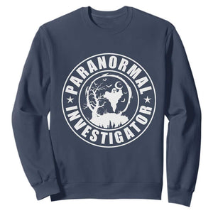 Paranormal Investigator Ghost Hunting Sweatshirt EVP Halloween TS11 Navy Print Your Wear